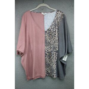 Umgee Mixed Prints Waffle Weave Tunic-Size Small-Oversized-BOHO-Very Soft-NWT